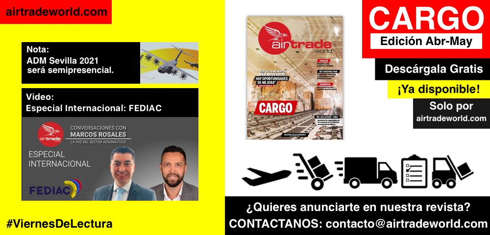 airtradeworld's tweet photo. Disfruta este  #ViernesDeLectura con lo mejor de la semana:
- Dale play a las 5 partes de #ConversacionesconMarcosRosales y #FEDIAC 
en nuestro canal de YouTube: https://t.co/e49kK1aTap
-  Nota: #ADMSevilla2021 será semipresencial: https://t.co/q1MS2GyLKb

 #AirTradeWorld https://t.co/64AwwyIa9f