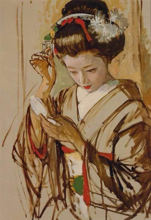 着物の女性を描かせたら右に出るものなし、と個人的に思っているのが