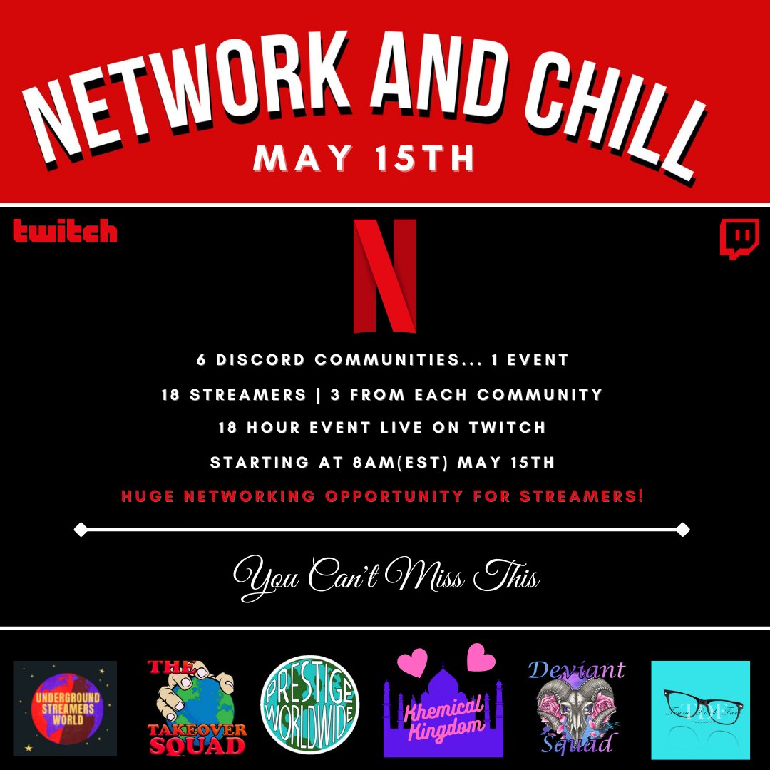 Kearsey96's tweet image. TOMORROW!! ALL DAY 😤🔥

#NetworkAndChill Part 1 🧨💥

This is a HUGE networking opportunity for streamers! Come out and show love 💘 Starting at 8am EST with the lovely @ministacks45tdf 💜⬇️

twitch.tv/minisnacks_tdf