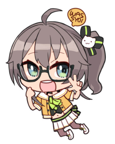 夏色まつり 「今日も一日おまつりわっしょい🏮
#祭絵 
#眼鏡ホロライ部 」|みそのでんぱちのイラスト