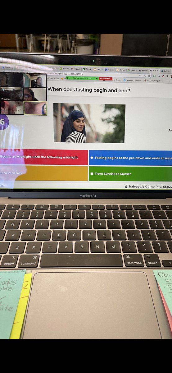 I have two students who celebrate Ramadan.  They were saying on Wednesday they wouldn’t be in zoom on Thursday because of Eid al Fitr.  I wanted my students to be more educated on Ramadan.  We watched a DE video and did a Kahoot.  My students love Kahoots!  <a href="/HMC1Ingels/">Ingels Elementary</a>