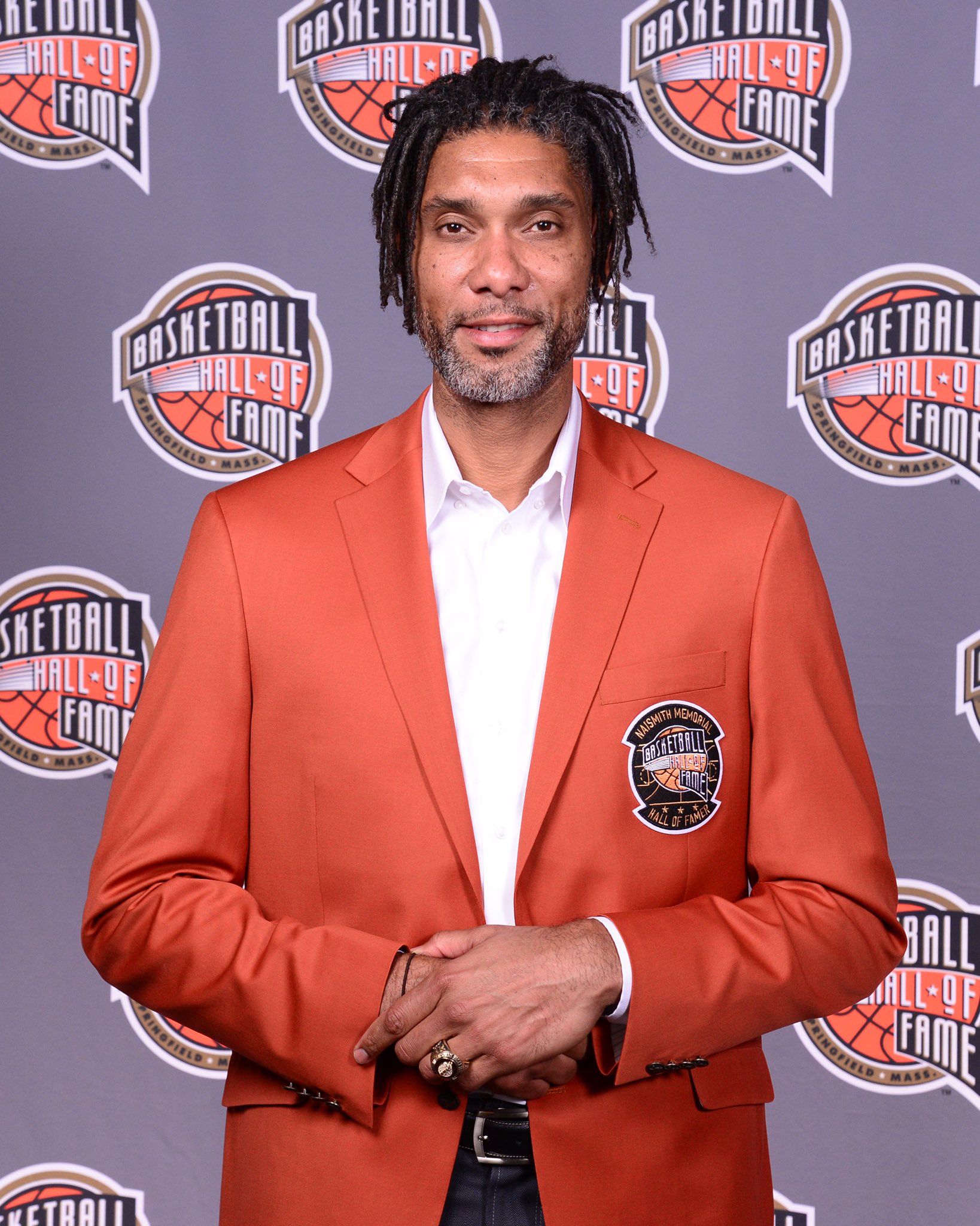 NBA History on X: Tim Duncan receives his official Hall of Fame Class  Jacket and Ring. #20HoopClass x @Hoophall  / X