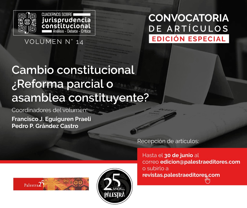 joel_alway's tweet photo. #CallPaper 📢 - "Cuadernos sobre jurisprudencia constitucional"
✅ Fecha de cierre: #30junio
✅ Convocatoria para número temático: Cambio consitucional ¿Reforma parcial o asamblea constituyente?
📌 Más info: https://t.co/4mneoFocjU
#ReformaConstitucional
#OpenAccess
#Law https://t.co/ABLzza7YOT