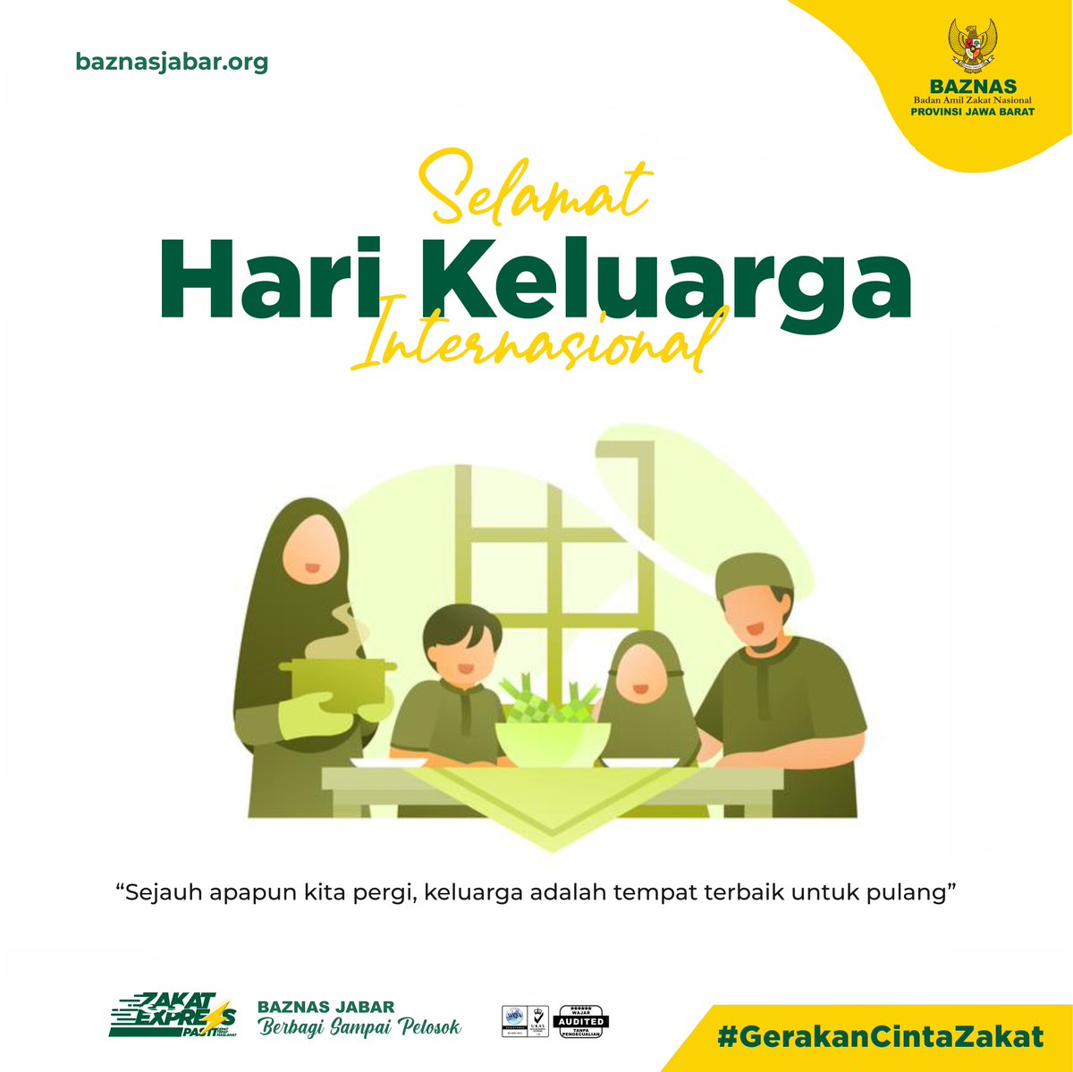Tahukah sahabat jika hari ini adalah International Day of Families atau Hari Keluarga Internasional dirayakan setiap tahun pada tanggal 15 Mei.

Apapun masalahnya, keluarga selalu jadi tempat terbaik untuk bercerita dan berpulang, bukan?

#baznasjabar #gerakancintazakat