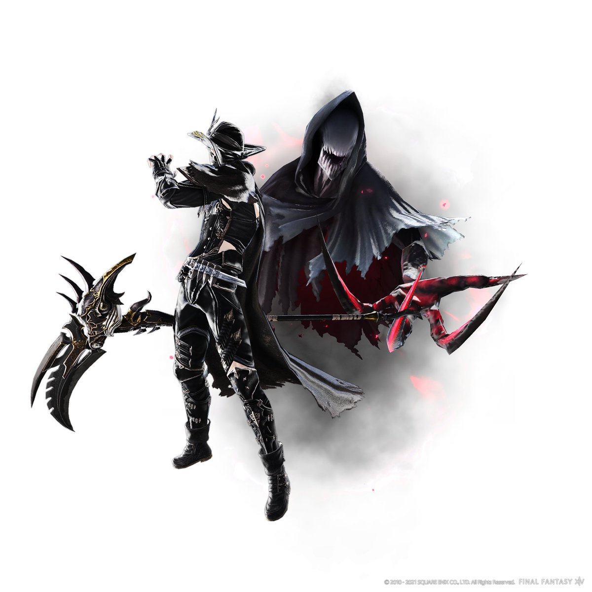 PlayStation's tweet photo. Reaper - a new melee DPS job - slashes into #FFXIV Endwalker. More news from #FFXIVFanFest: https://t.co/GxWHS4njAT https://t.co/f4wN5YqlgO