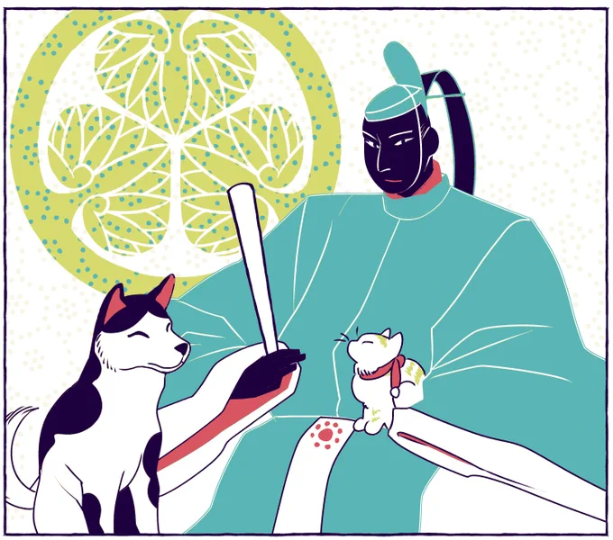中日こどもウイークリーで連載中の歴史人物伝漫画、今回は3週連続『徳川綱吉』!
悪法と呼ばれる生類憐みの令でおなじみ。生き物を大事にしろって本当に悪法だったの?近年評価を見直されつつある犬公方・綱吉の人生。
趣味に走って生類憐みの令だけで1週間丸々つかいました。 
