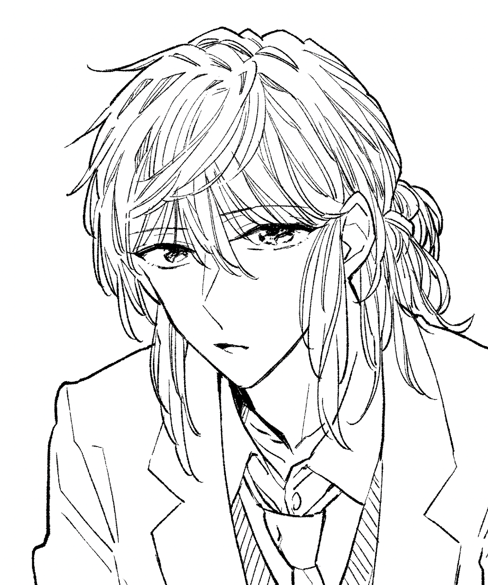 久々にお絵かき 蔵馬にブレザーを着て欲しい 
