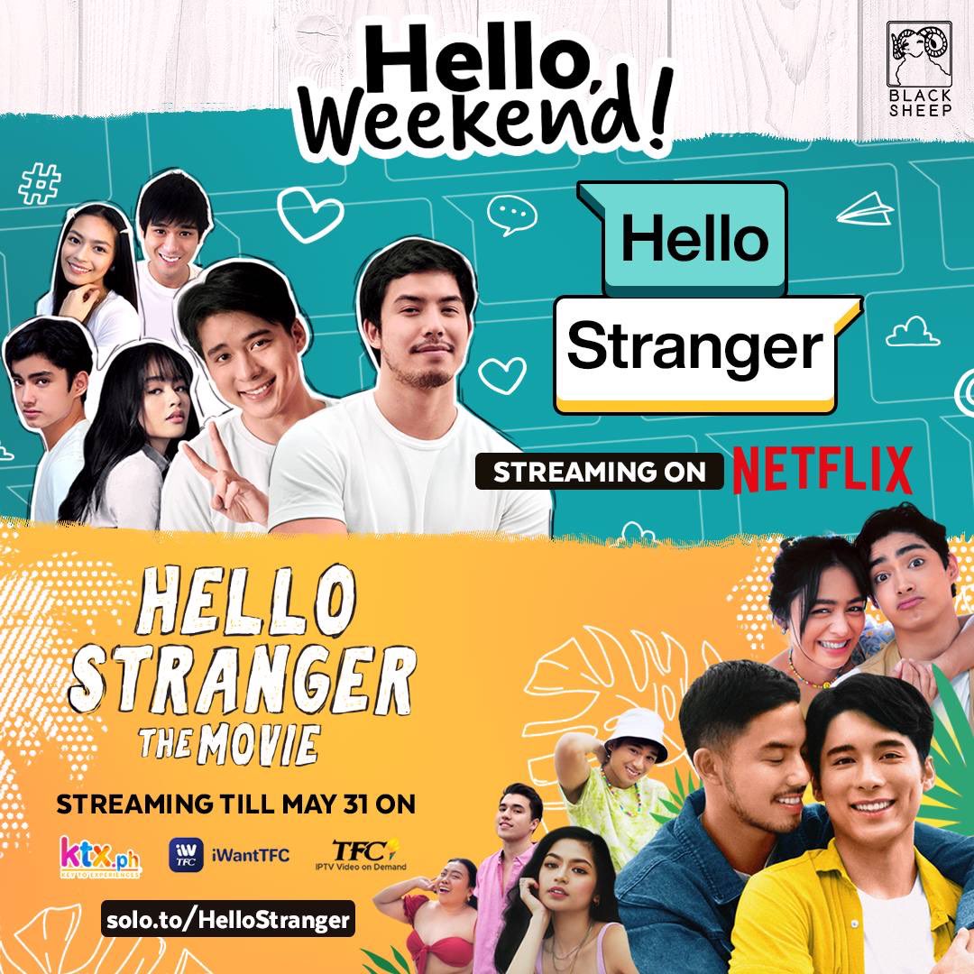 starmagicphils's tweet image. Hello weekend 👋🏻 Hello back-to-back fun with the Hello Stranger barkada!

Beat the heat and stream #HelloStrangerOnNetflix and #HelloStrangerTheMovie on KTX.ph, iWant TFC and IPTV! 💛💙 solo.to/HelloStranger