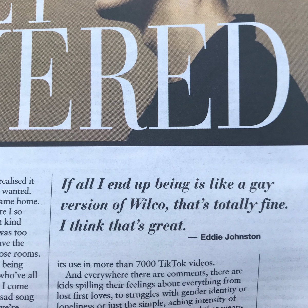 quote of the decade in the paper today