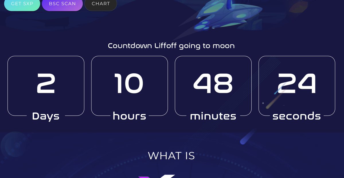 spacexprotocol's tweet image. WE&apos;RE COUNTING DOWN
Tag along and go to the moon with us
spacexprotocol.com

#SpaceXProtocol #DeFi #Cryptocurrency #BNB #Binance #BinanceSmartChain