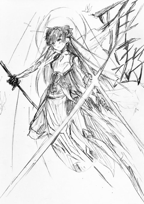 剣を構えるのtwitterイラスト検索結果