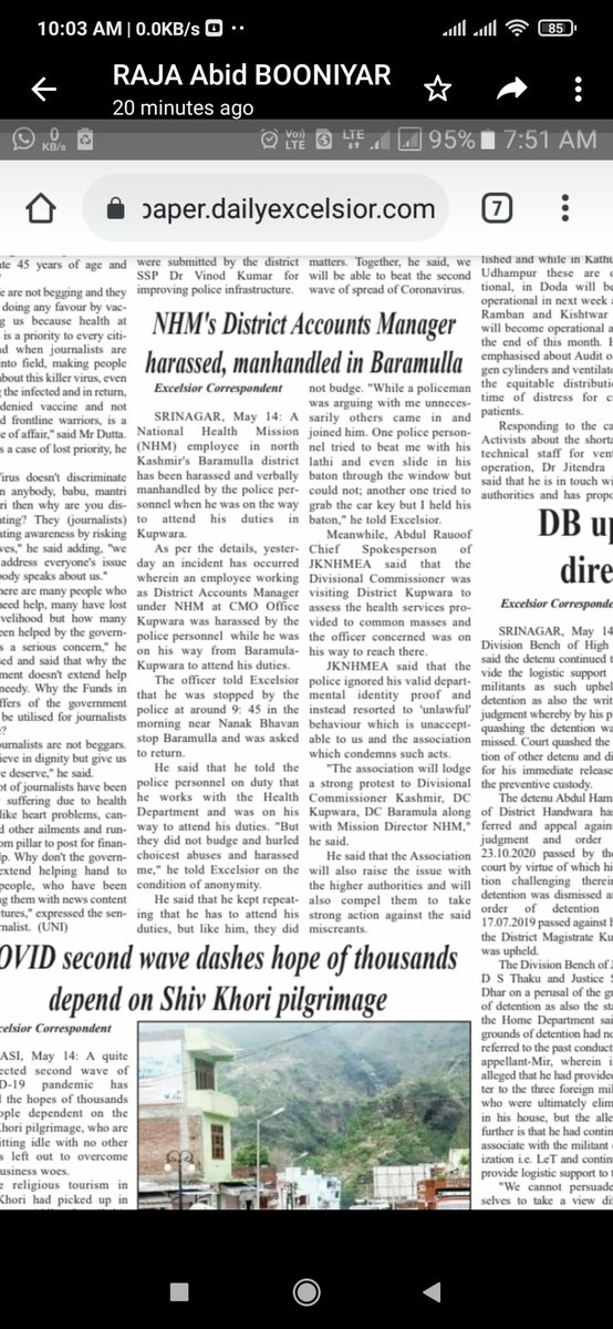 Kindly ensure safety of staff attending duties on the frontline. This is not done. <a href="/AtalDulloo/">Atal Dulloo</a> <a href="/yasinc_ias/">Yasin M. Choudhary</a> <a href="/JmuKmrPolice/">J&K Police</a>