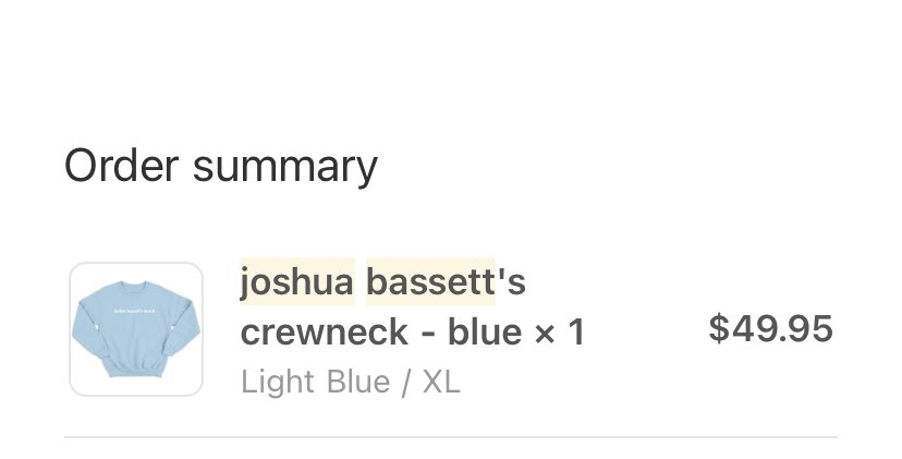 Julia21133919's tweet photo. I CANT WAIT FOR IT TO COME IN!!! SO EXCITED!! @joshuatbassett https://t.co/QAMe22RzUj