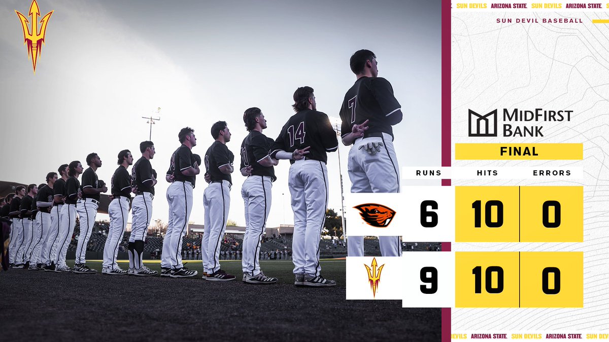 ASU_Baseball's tweet photo. EZ does it. 😏
SUN DEVILS WIN! https://t.co/r6hAYhrQaU