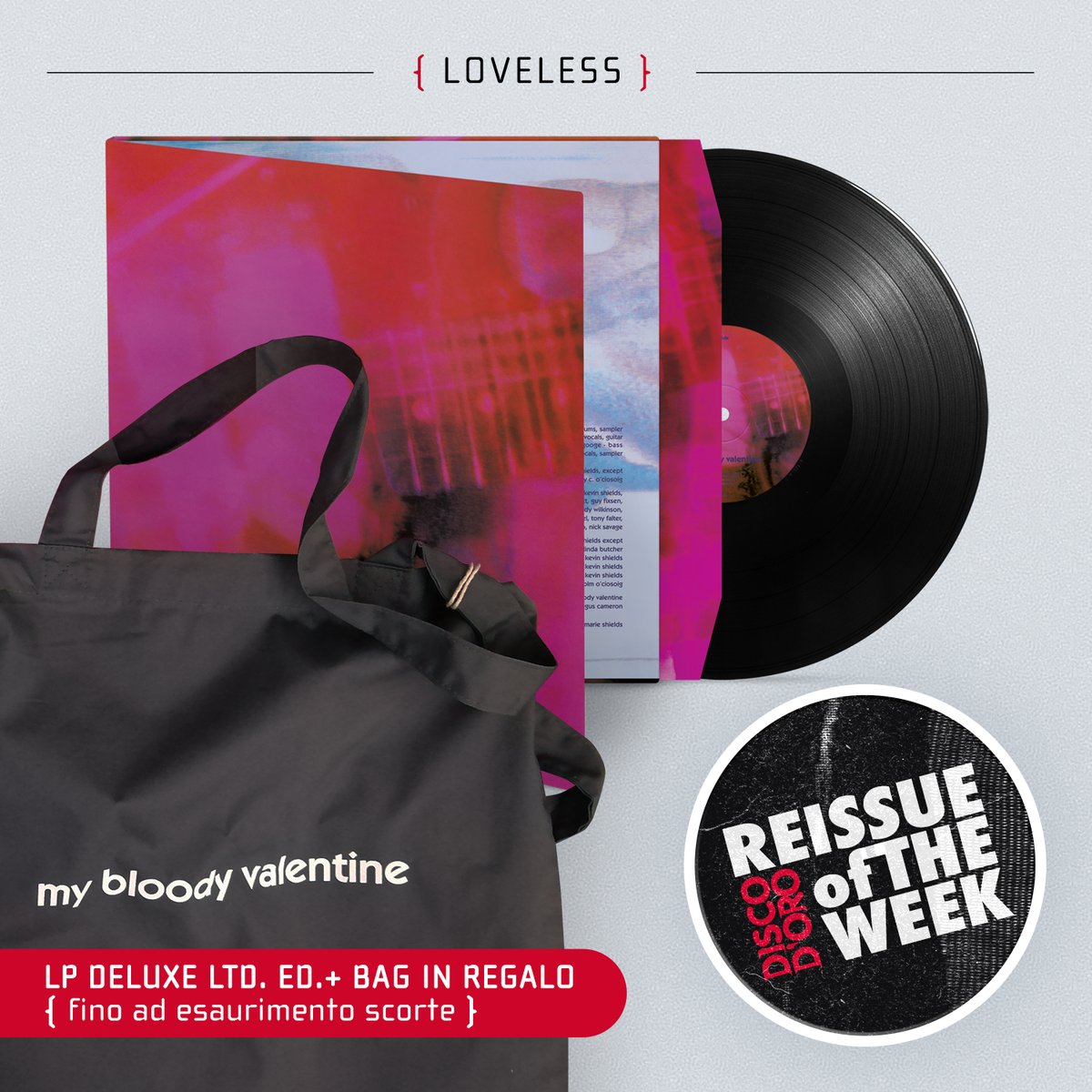 “ISN’T ANYTHING” / “LOVELESS”
@MBVofficial { #ReissueOfTheWeek }
LP DELUXE Ltd. ed. + BAG IN REGALO
/ fino ad esaurimento scorte / 
2 imperdibili ristampe curatissime nel suono e
nel Look! 
#mybloodyvalentine #LOVELESS 
@Dominorecordco #selfdistribuzione @SpingoItaly