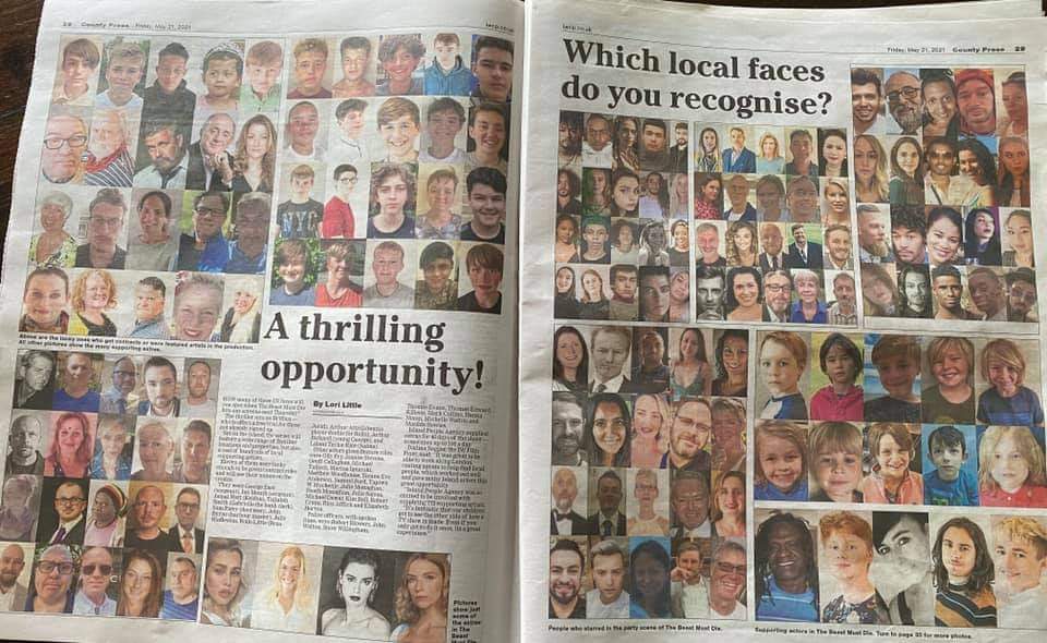 IOW_Agency's tweet photo. Wow thank you @iwcponline for the great article in yesterday's paper.
Looking forward to spotting you all. 
Save the Date with @BritBox_UK 27th May #tbmd #TheBeastMustDie  #IsleofWight #castingcall #Acting #Brentford #Eurovision2021 https://t.co/qItWdGQldT