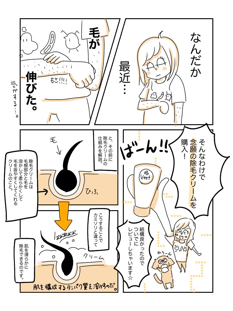 ワタナベ炭酸 Veet ヴィート の除毛クリームを使ってみたのでレポ漫画を描きました これからの夏に役立ててくださいね 泡レポ 除毛クリーム Veet ヴィート レポ漫画 勝手にpr T Co Ovmy7l9yae Twitter