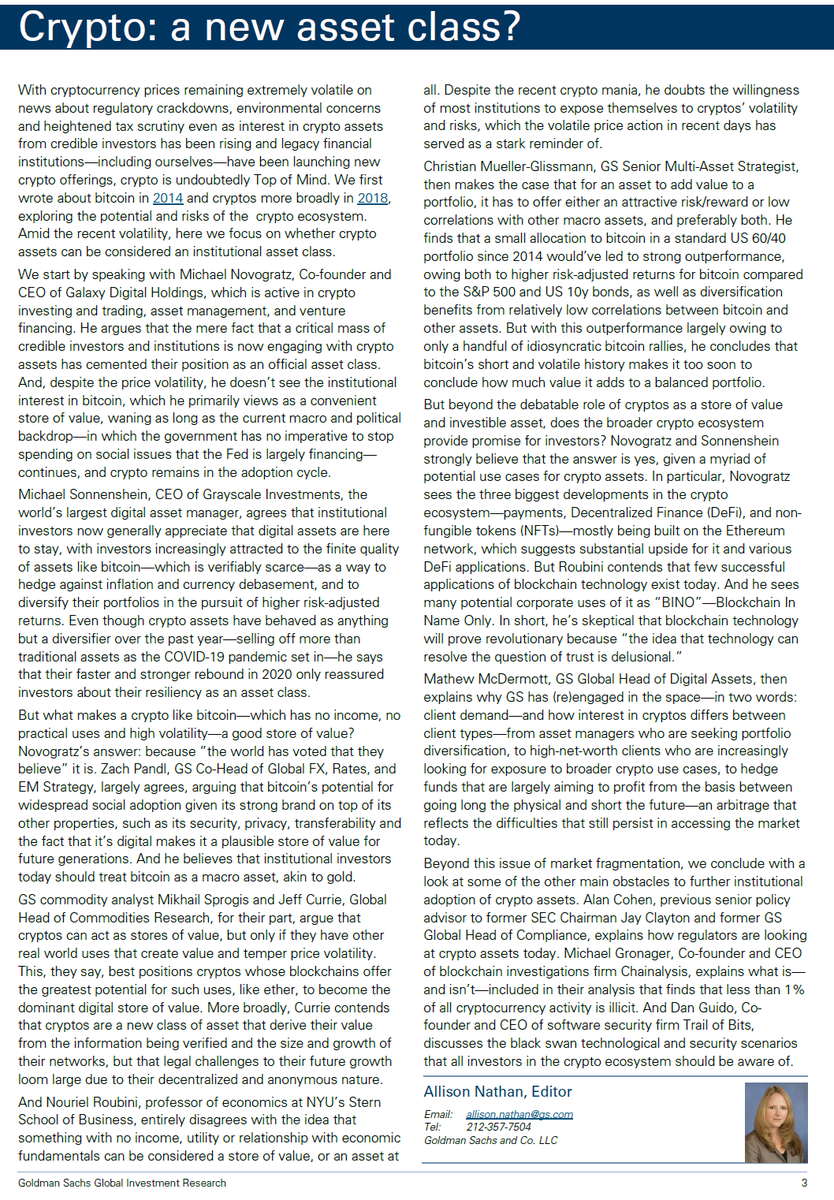 Goldman Sachs      Goldman Sachs
       2020:                       2021: