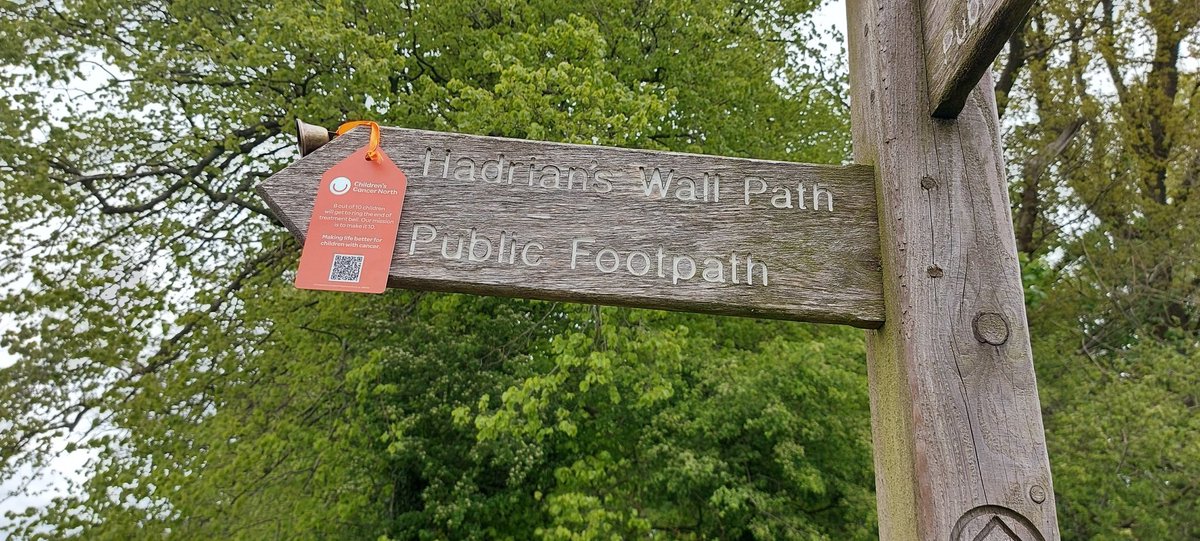 b3_caz's tweet photo. Just hidden another #cancerbell this time on #hadrianswall. If you find one of the 101 bells hidden in NE &amp; #Cumbria take a photo &amp; share on social media, then rehide for someone else! #childrenscancernorth https://t.co/bgzyA2MBt2