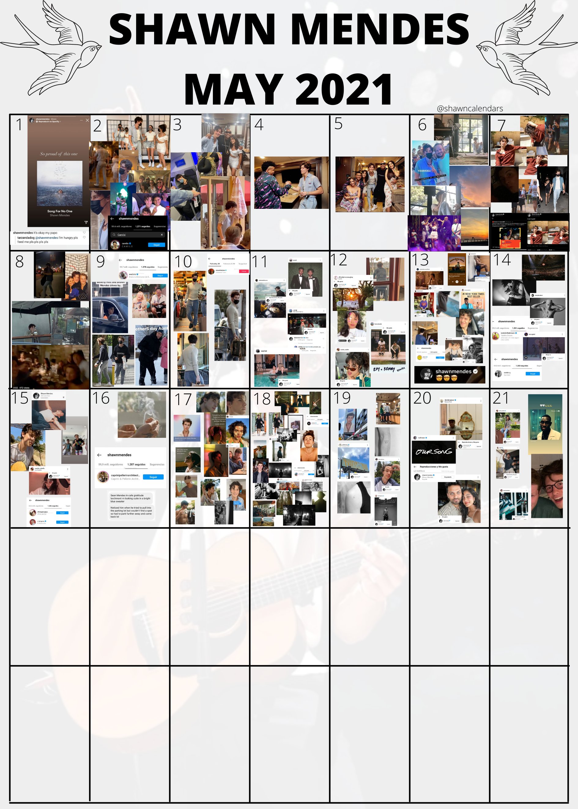 Shawn Mendes calendars (shawncalendars) / Twitter