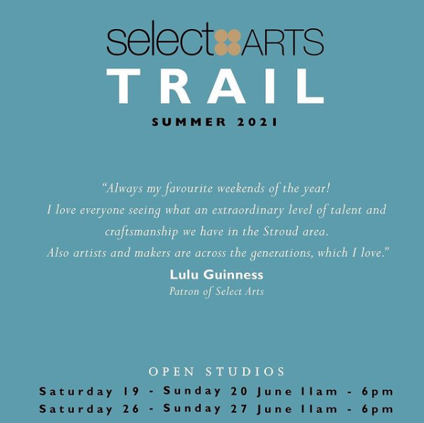 Select__Arts's tweet photo. The brochures are with the printer, the artists are making new works and we are finalising our online offering. It can only mean one thing - the Select Trail is just a month away! Here we celebrate with a special message from our patron, #LuluGuinness🙌

#openstudios #fivevalleys https://t.co/dPPsvhq3PI