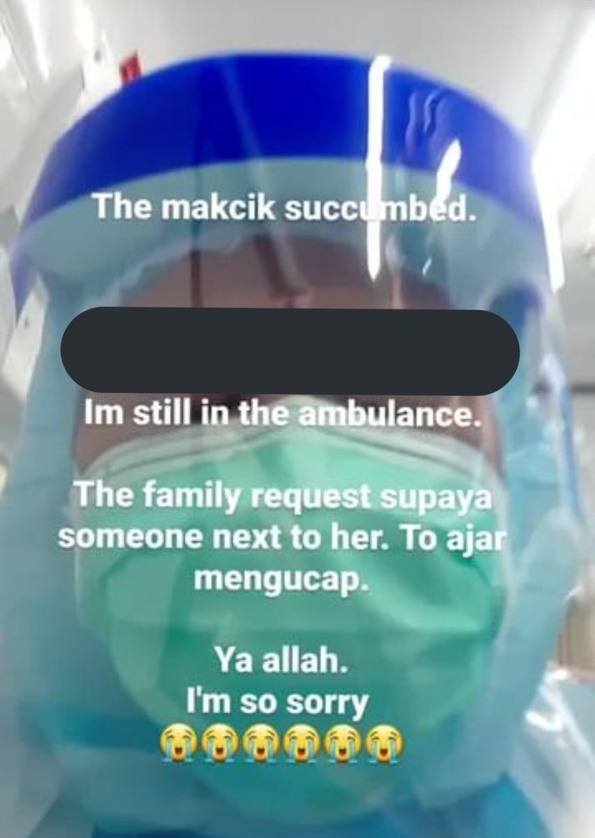 SyazanaMI's tweet photo. This is real. This is freaking real. COVID-19 is real and just claimed another life. 

I hate COVID-19. This is too much. 

Kerajaan tak kisah pasal kita, kita je kena jaga diri kita sendiri. 

Tolong tunjuk gambar ini kalau masih ada yang tak percaya COVID-19. I beg you. Please. https://t.co/qP63FKyczu