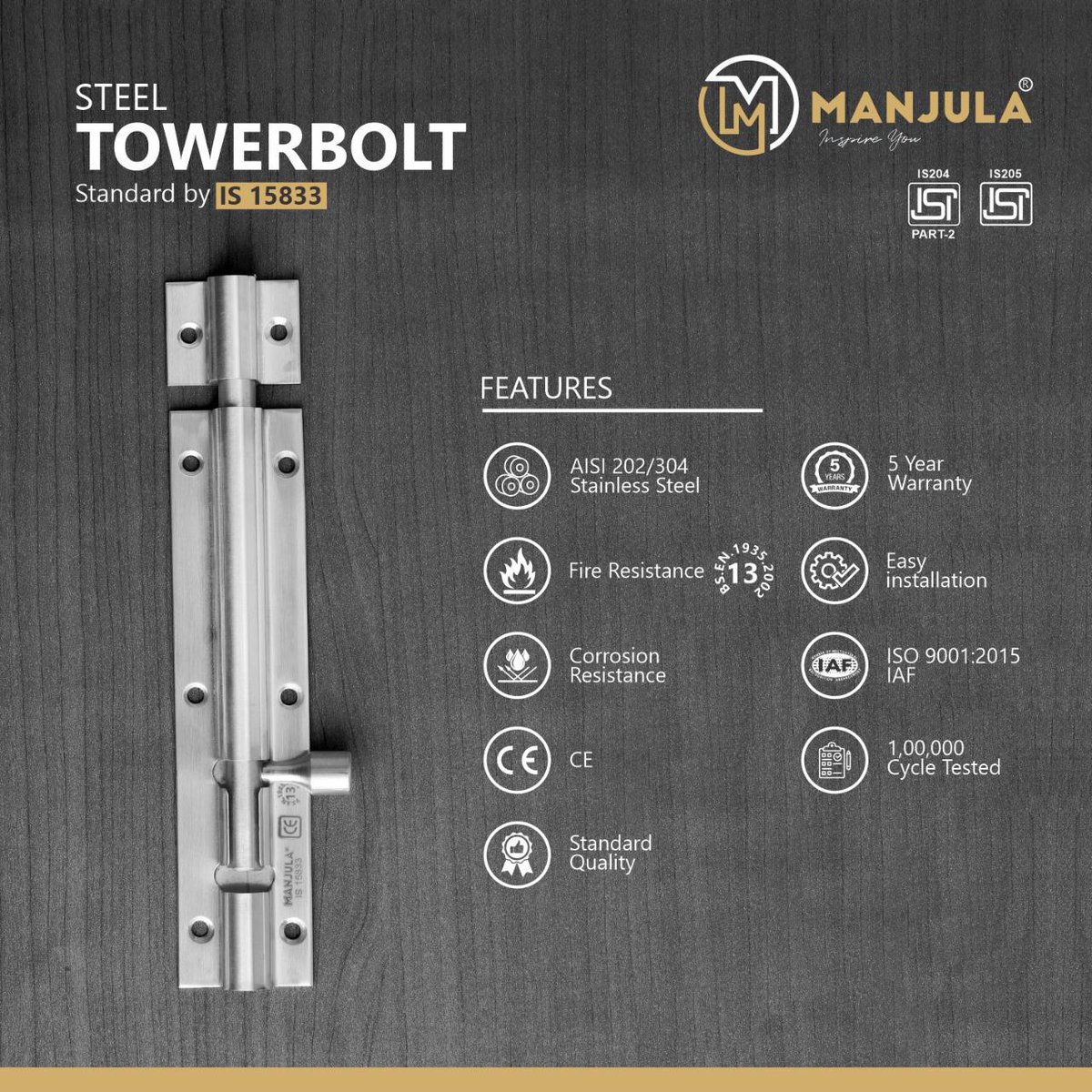 HardwareSamachr's tweet photo. Make your home strong and beautiful with MANJULA Brass and SS Hardware products.
#UdayBrass #Manjula #Jamnagar #SteelHardware #TowerBolt #HardwareProducts #HardwareManufacturer #BrassHardware #HardwareAccessories #HardwareFittings https://t.co/5TA64bqdWz