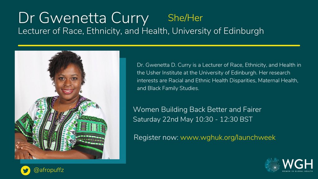 On speaking up about issues: “But what we know is that those who speak up become the problem, those speak up are the ones that are not promoted. And so, I think protections have to be in place for those to speak up.”

- Dr Gwenetta Curry <a href="/afropuffz/">Dr. Gwenetta Curry</a> 

#WGHUKLaunch