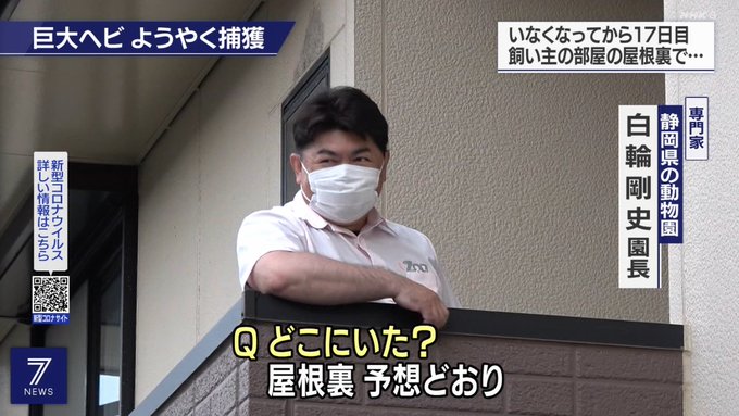 白輪園長 アミメニシキヘビ捕獲 アパート屋根裏にいることを指摘したizoo園長 白輪剛史さんがすごい まとめダネ 白輪園長 アミメニシキヘビ捕獲 アパート屋根裏にいることを指摘したizoo園長 白輪剛史さんがすごい まとめダネ
