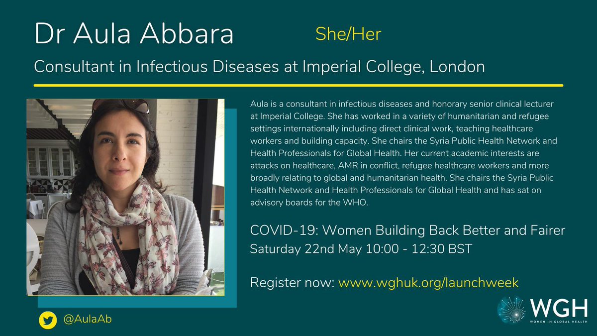 “Everyone should be able to speak for themselves, but when that’s not a possibility - 

That then becomes our role to support.”

- Dr Aula Abbara

#WGHUKLaunch #BuildingBackBetter