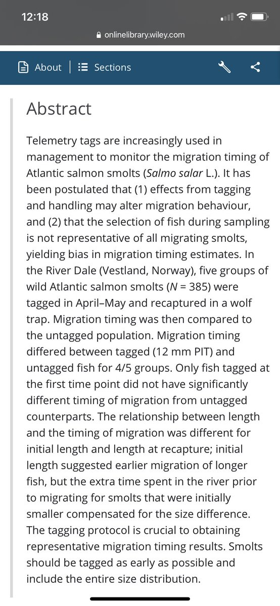 Well this is exciting, my very first article has been published! Check it out if you’re interested in tagging effects and how size of smolts influence outmigration estimates. Thank you for a great collaboration <a href="/kwvollset/">Knut Wiik Vollset</a> <a href="/FisheriesRobert/">Robert Lennox</a> <a href="/ErlendMHanssen/">Erlend M.Hanssen</a> and more.