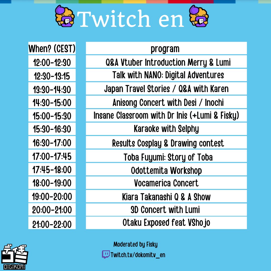 CafeMarigoldVG's tweet photo. ✨ DIGIKOMI ✨

Two of our members, @kiyichu and @capitalcatboy are part of @DoKomi today!!

Fisky is moderating the english stream today at: https://t.co/siF6VK7Ipu

Kiwi will be collabing with Taya Rex and Kiara Takanashi today at 2pm CEST: https://t.co/NQ8Mr0rQo0 https://t.co/xtAzZFBDoY