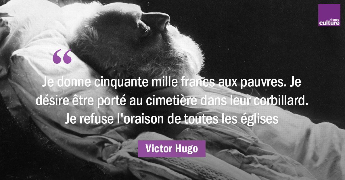 franceculture's tweet photo. 22 mai 1885 : mort de Victor Hugo. Dans cette archive rare de 1951, le poète Fernand Gregh raconte l'annonce de sa mort, alors qu'il était un jeune collégien de 12 ans. Il décrit les jours qui suivirent et l'immense émotion du peuple français https://t.co/QOHjJYNPJh https://t.co/guwi9zTHMS