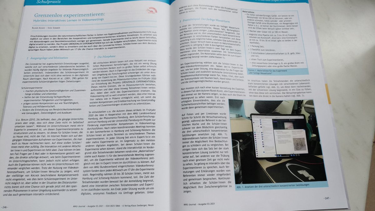Jetzt im neuen #mnu-journal 03-21 ein Artikel von <a href="/sven_sommer/">Sven Sommer</a>  und mir über unser aktuelles Projekt  #grenzenlos experimentieren  #hybride #Experimente für Schüler*innen  <a href="/MNU_BUND/">MNU Bundesverband</a> <a href="/twlzphysik/">twlzphysik</a> @twlz <a href="/sfzhamburg/">Schülerforschungszentrum Hamburg</a> #MINT