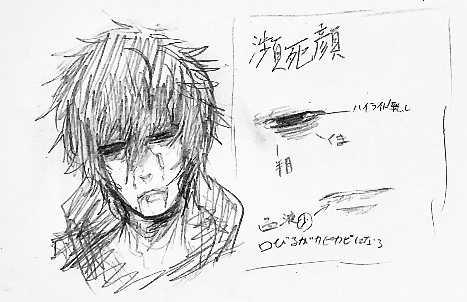 Rarukuは危機的スランプ Rarukuのマジでどうでもいいイラスト講座 僕流瀕死顔の描き方 てかポイント T Co 6yl5st3tlr Twitter