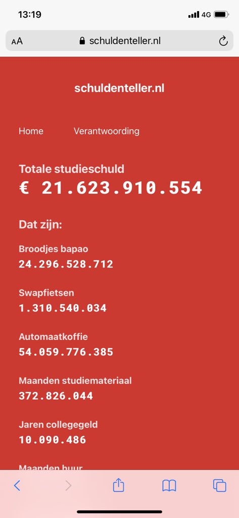 Ivo Laan (@ivo_nhd) on Twitter photo Onderweg naar Leiden voor actie <a href="/studentenbond/">Landelijke Studentenvakbond</a> tegen leenstelsel. Dit is er al geleend volgens de studenten. Daar had je veel broodjes bapao van kunnen kopen, als je daar van houdt. schuldenteller.nl Onderweg naar Leiden voor actie <a href="/studentenbond/">Landelijke Studentenvakbond</a> tegen leenstelsel. Dit is er al geleend volgens de studenten. Daar had je veel broodjes bapao van kunnen kopen, als je daar van houdt. schuldenteller.nl