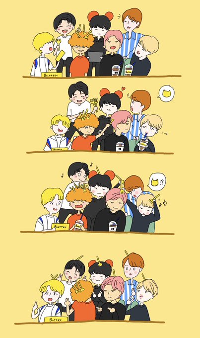 どうしてbillboard一位歌手が頭にフォークさしてきゃっきゃしてる図がこんなに尊いのでしょうか😭😭
#BTS #btsfanart #Butter #BTSButter 
