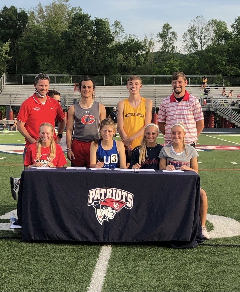 UCPatriotsTrack's tweet photo. Congratulations to all of yesterday's signee's welcome to the family
Jakob Woods (Shelby County)
Nevaeh Warren (Williamsburg)
Evan McCrickard (Corbin)
Maddy Dunn (Pulaski County)
Shelby Cothron (Pulaski County)
Lydiah Strauel (Bluegrass United)
Brendan Delph (Middlesboro) https://t.co/ZS9jwSfxm7