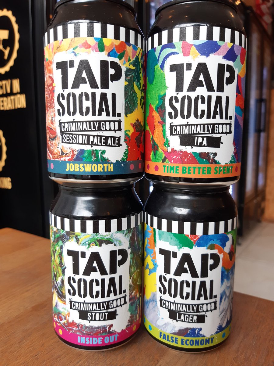 GrinBeer's tweet photo. Fresh batch of @tapsocialmovement in the fridges this weekend! Get a mixed 4 pack to takeaway for just £12.00 #craftbeer #tapsocialmovement #4pack #saturdaymood #beerbeerandmorebeer #supportsmallbusiness https://t.co/VXDTAmFink