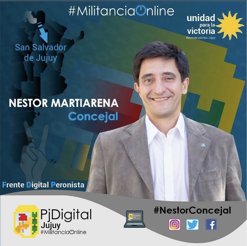 PJDigitalProv25's tweet photo. En #Jujuy el @PJDigitalAR ✌ tiene candidato nuestro Secretario General @nestor_Martia encabeza la lista de candidatos a concejales por la capital Jujeña #NestorConcejal 🗳 #FrenteDigitalPeronista #PjdigitalCrece #elecciones2021 Felicitaciones Compañero ✌🏾✌🏾✌🏾🇦🇷 https://t.co/cZO0HZ2QfL