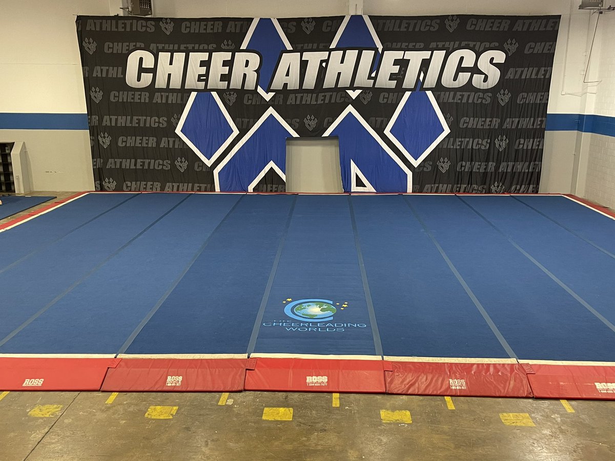 Special delivery! The final piece to our puzzle is complete! The Worlds mat is here, just in time for tryouts! 🥳🌎