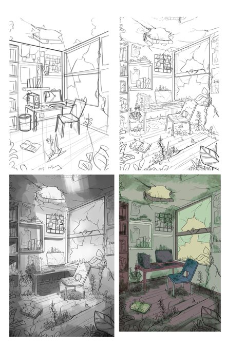 here's the process for the illustration! it was really fun to work with. 