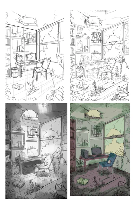 here's the process for the illustration! it was really fun to work with. 