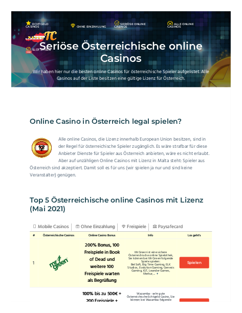 Was ist neu an Сasinos Österreich Online
