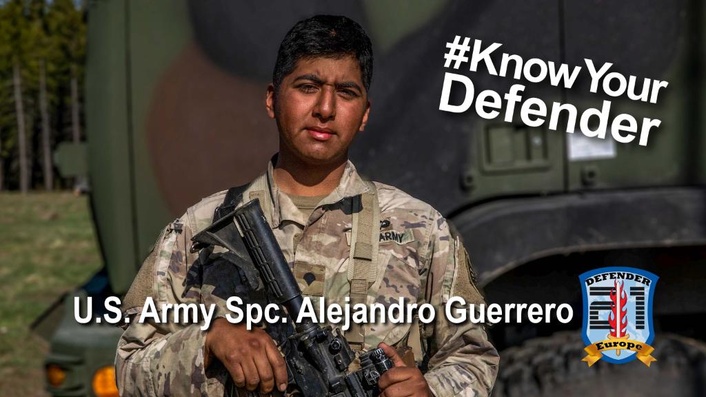 USArmyEURAF's tweet image. .@USArmy SPC Alejandro Guerrero is a radio telephone operator with Charlie Battery, 1st Battalion, 319th Airborne Field Artillery Regiment, @PantherBrigade, @82ndABNDiv, from an O’Fallon, Illinois! 

#KnowYourDefender @FORSCOM