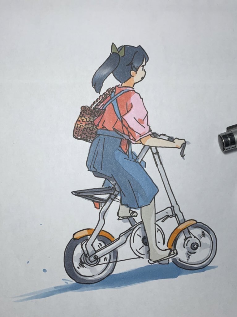 陽炎(艦これ) ,黒潮(艦これ) 「自転車 」|ひじからのイラスト