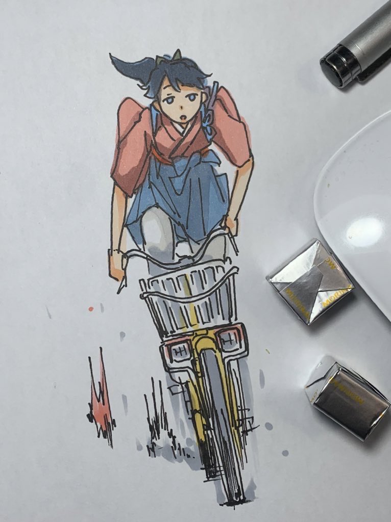陽炎(艦これ) ,黒潮(艦これ) 「自転車 」|ひじからのイラスト