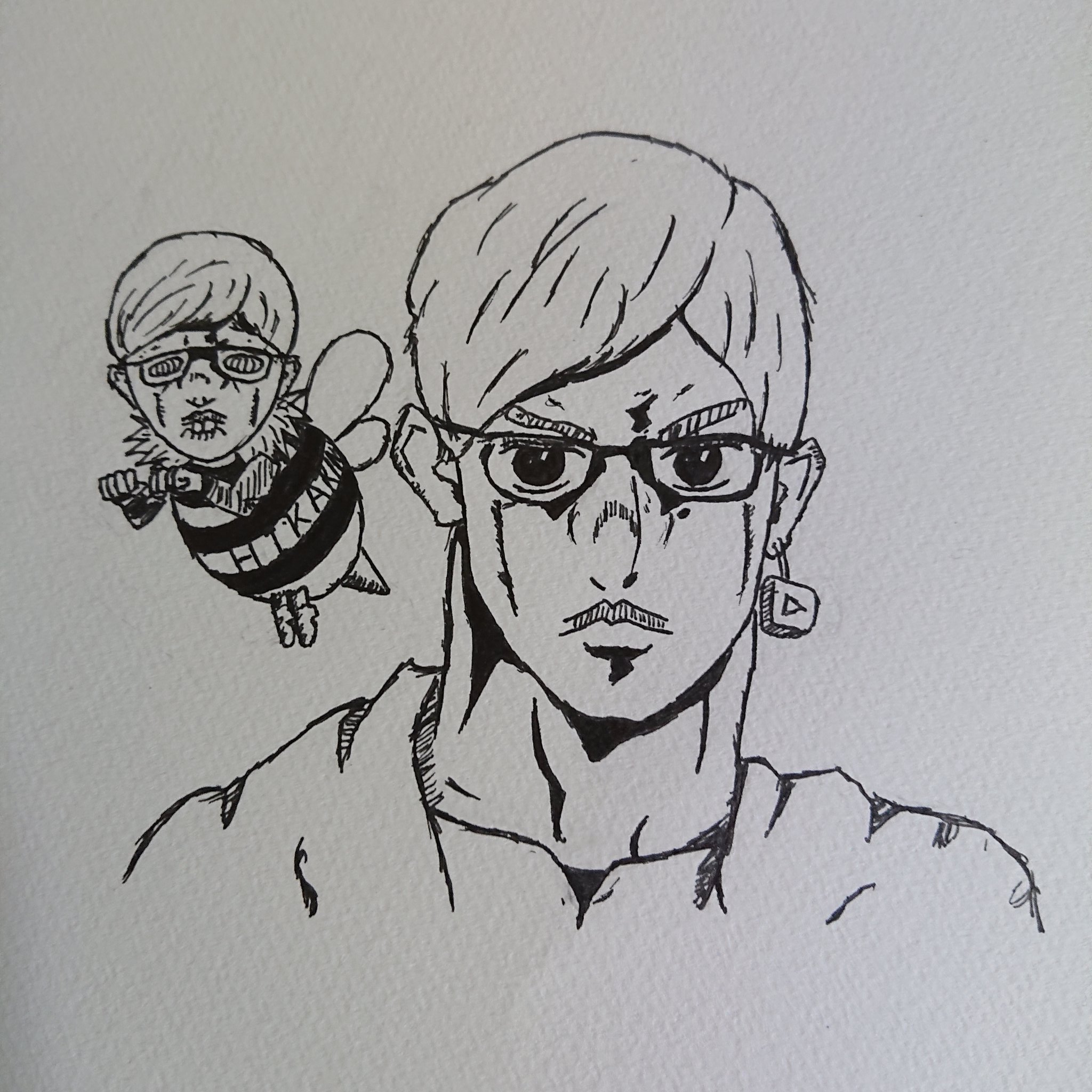柊クロス 絡み強化月間 A Twitter ジョジョ風ヒカキンだぜェーーッ イラスト ヒカキン Hikakin ジョジョ風 イラスト好きさんと繋がりたい T Co 7ljtydkr4w Twitter