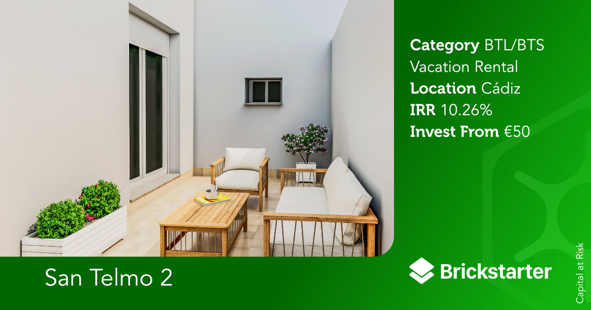 FlowFinTech's tweet image. Diversify your portfolio today investing in this #BTS / #BTL apartment in #Spain from just €50 with a IRR of 10.26% via #Brickstarter flowfin.tech/brickstarter/