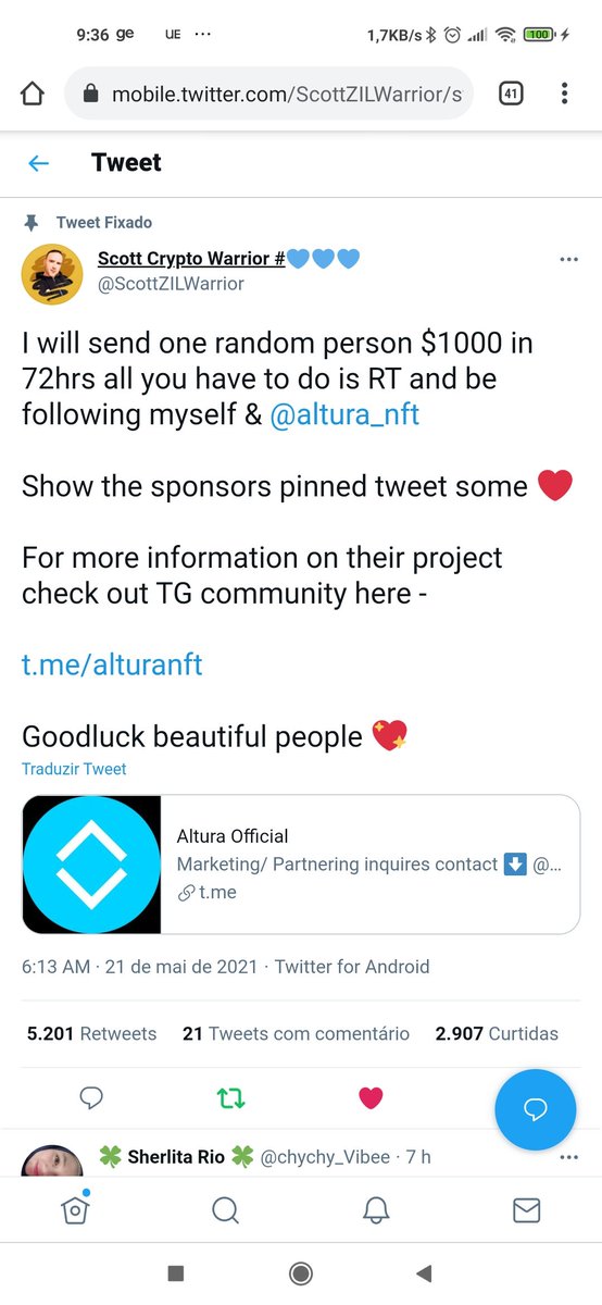 ThiagoDom4's tweet photo. @ScottZILWarrior @altura_nft Good lucky for all! 🤞❤️ https://t.co/51zmzJKrEL
